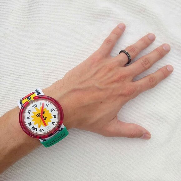 Swatch Pop Enjoy It PMK107 NOS 1990s Watch JC de Castelbajac Vintage Celestial - Picture 7 of 8